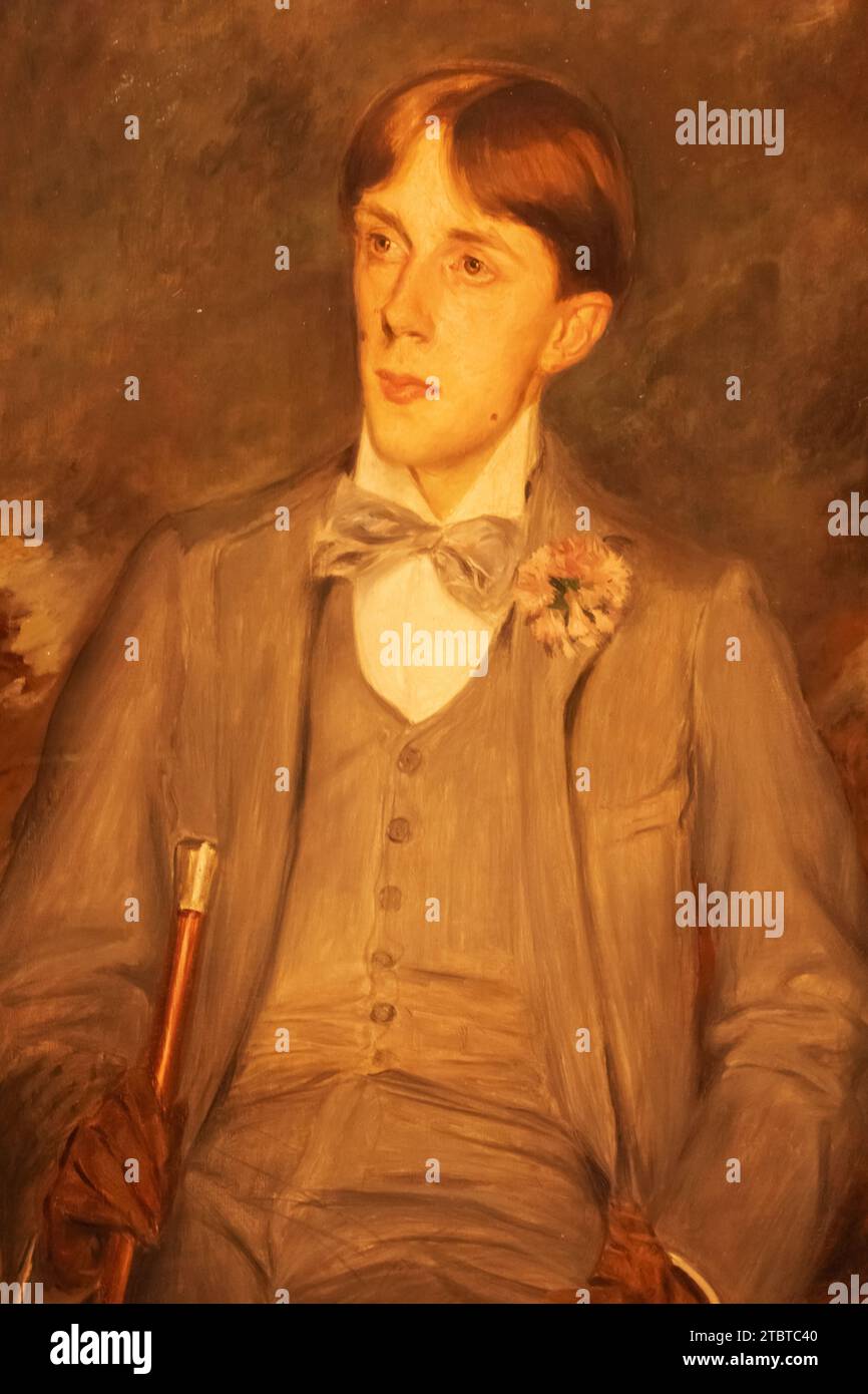 England, London, Portrait of Aubrey Beardsley (1872-98) by Jaques-Emile Blanche Stock Photo