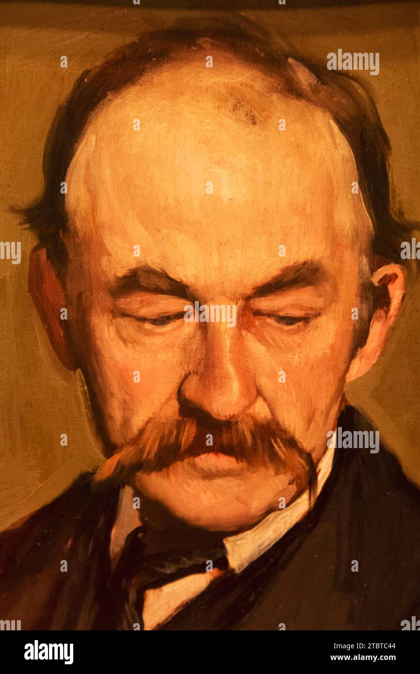 England, London, Portrait of Thomas Hardy (1840-1928) by William Strang dated 1893 Stock Photo