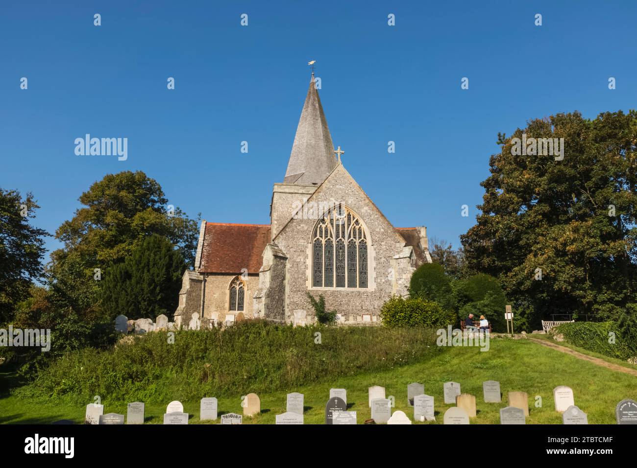England, East Sussex, Alfriston, Alfriston Village, St Andrew's Church Stock Photo