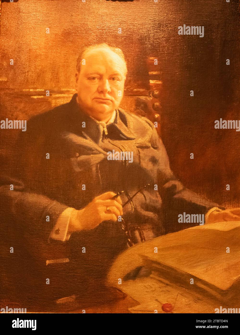 England, Kent, Westerham, Chartwell, Winston Churchill's Home, Portrait