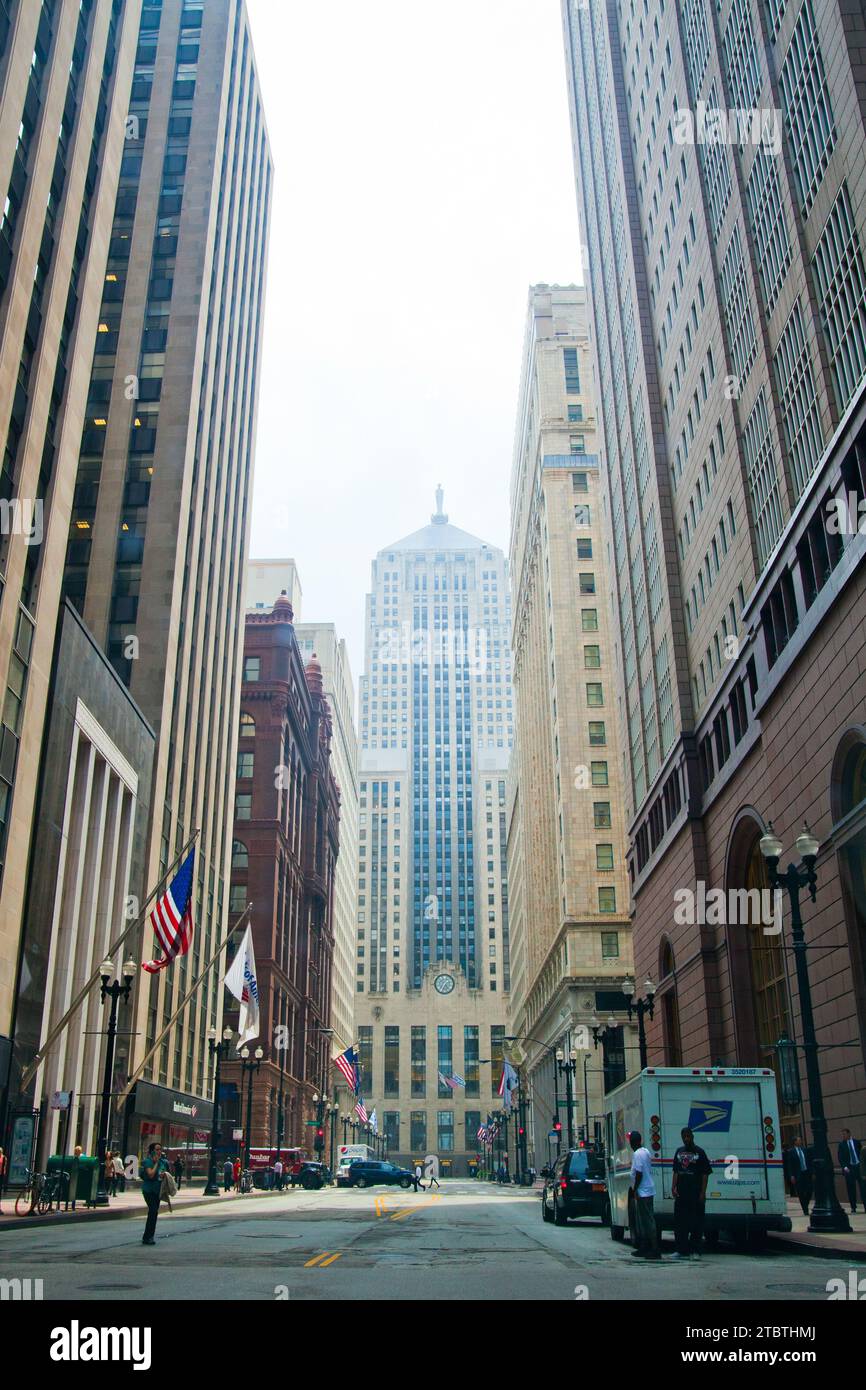 Daytime Downtown Chicago Cityscape with Mixed Architecture and Postal ...