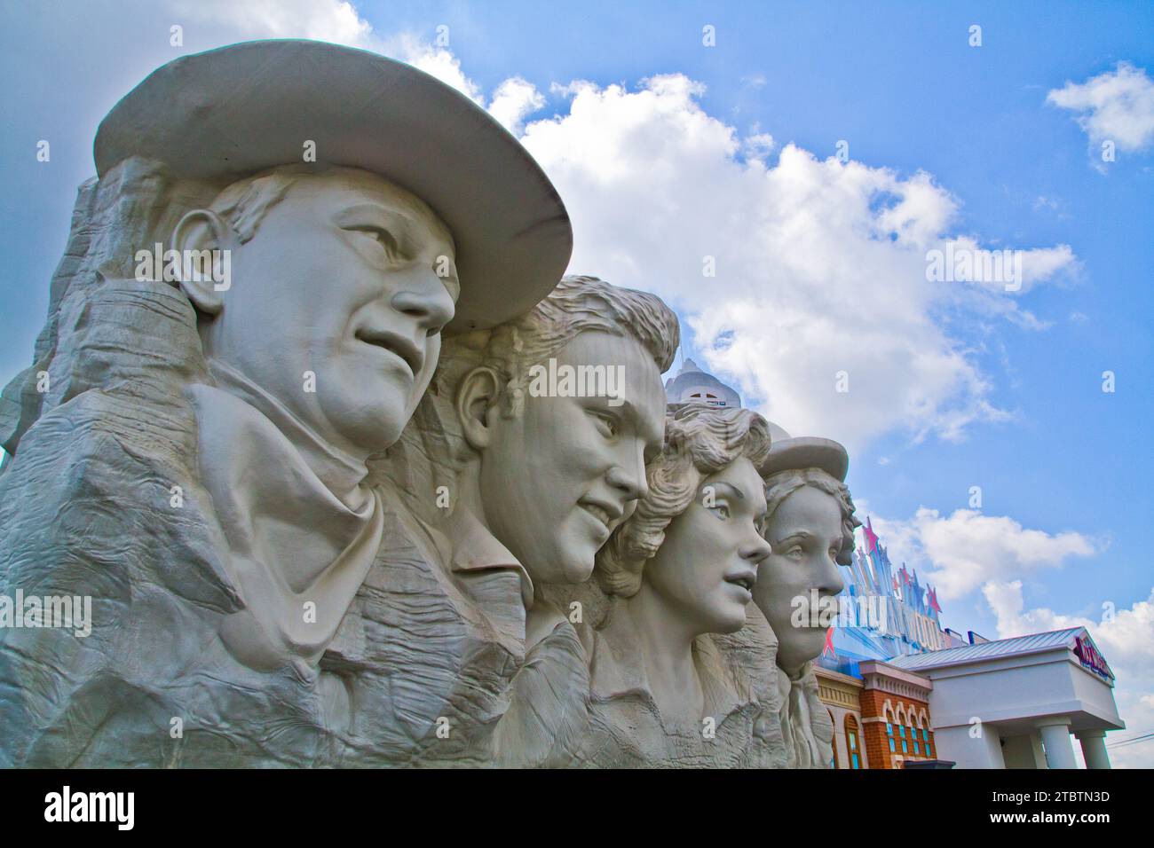 Mount Rushmore Sculpture of US Presidents under Blue Sky in Tennessee