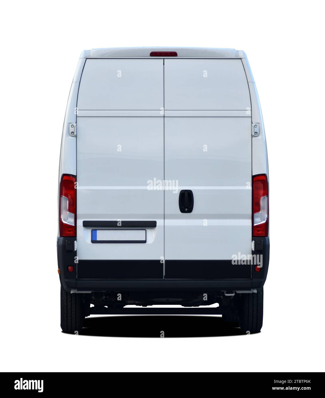 White delivery van, rear view Stock Photo