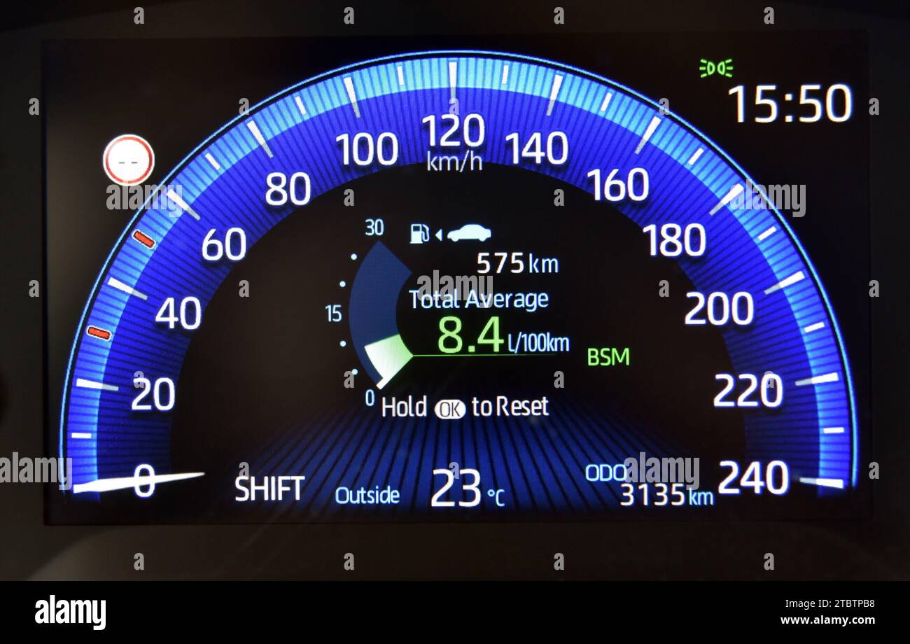 Digital instrument panel in a modern car Stock Photo - Alamy