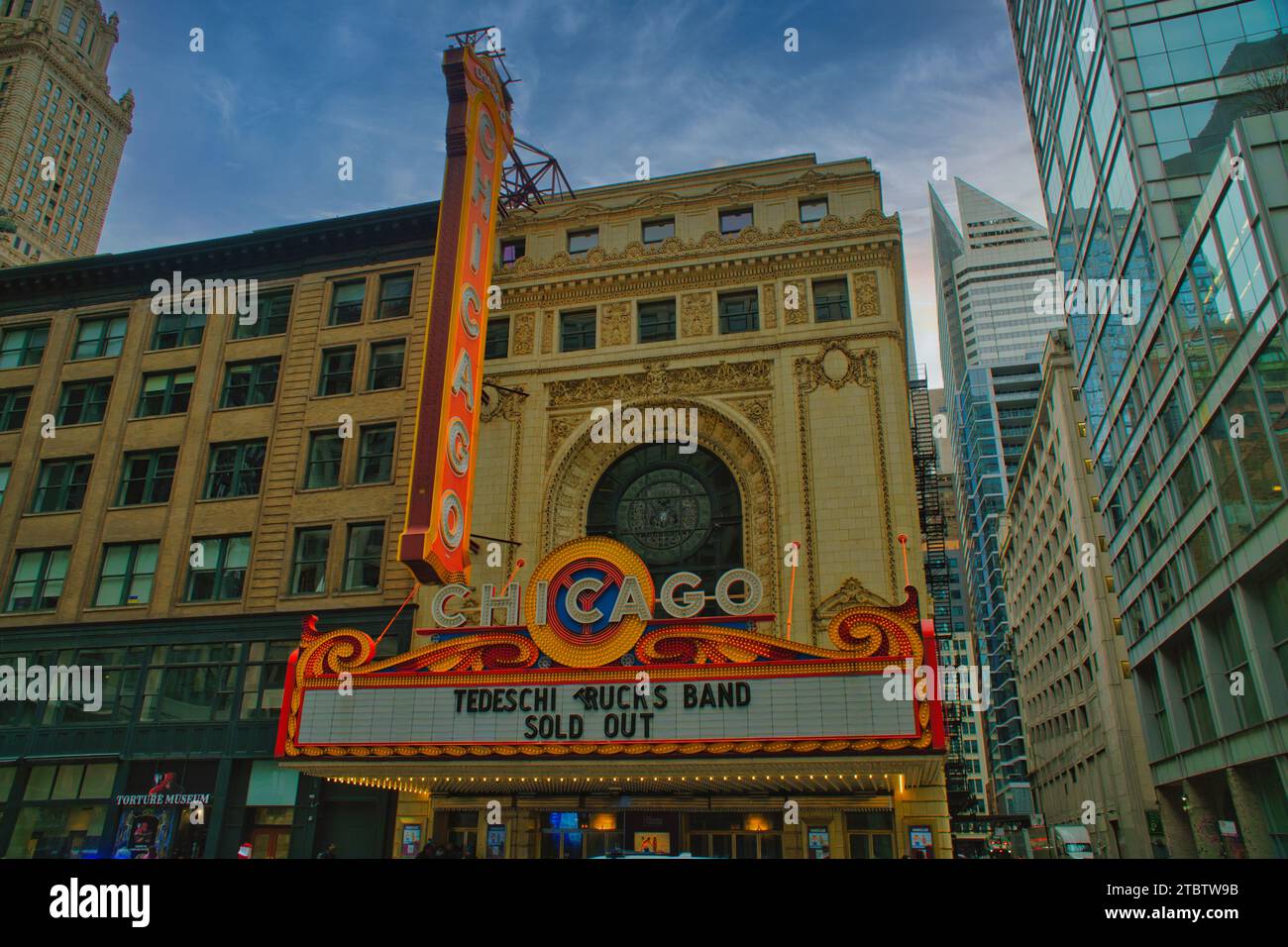 CHICAGO, ILLINOIS, USA - April 1,2023: The Chicago Theater on State