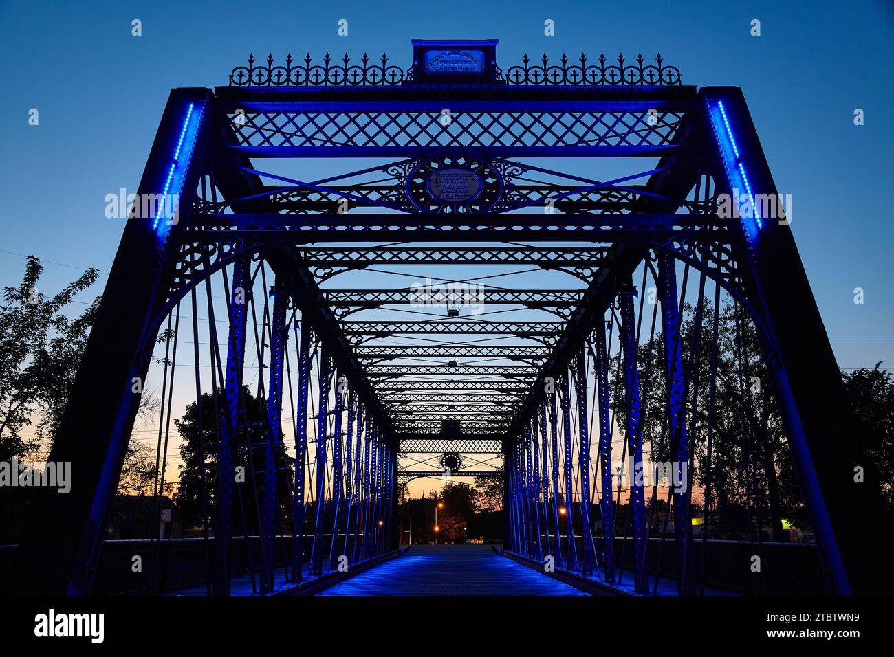Twilight Glow Wells Street Bridge, Fort Wayne Blend of Tradition and