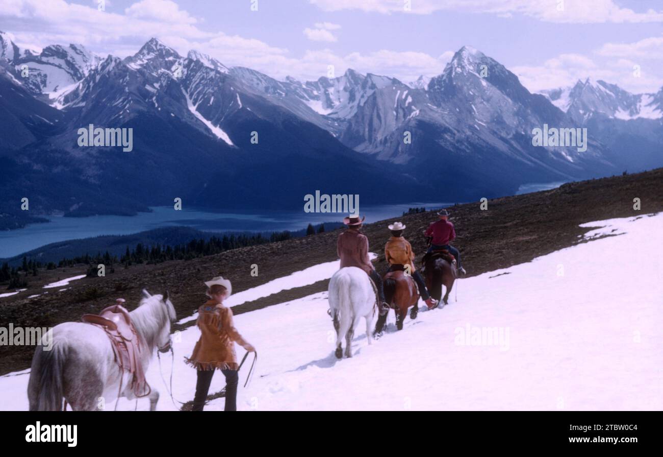 JASPER, AB JULY, 1954 General view as a group of women riders