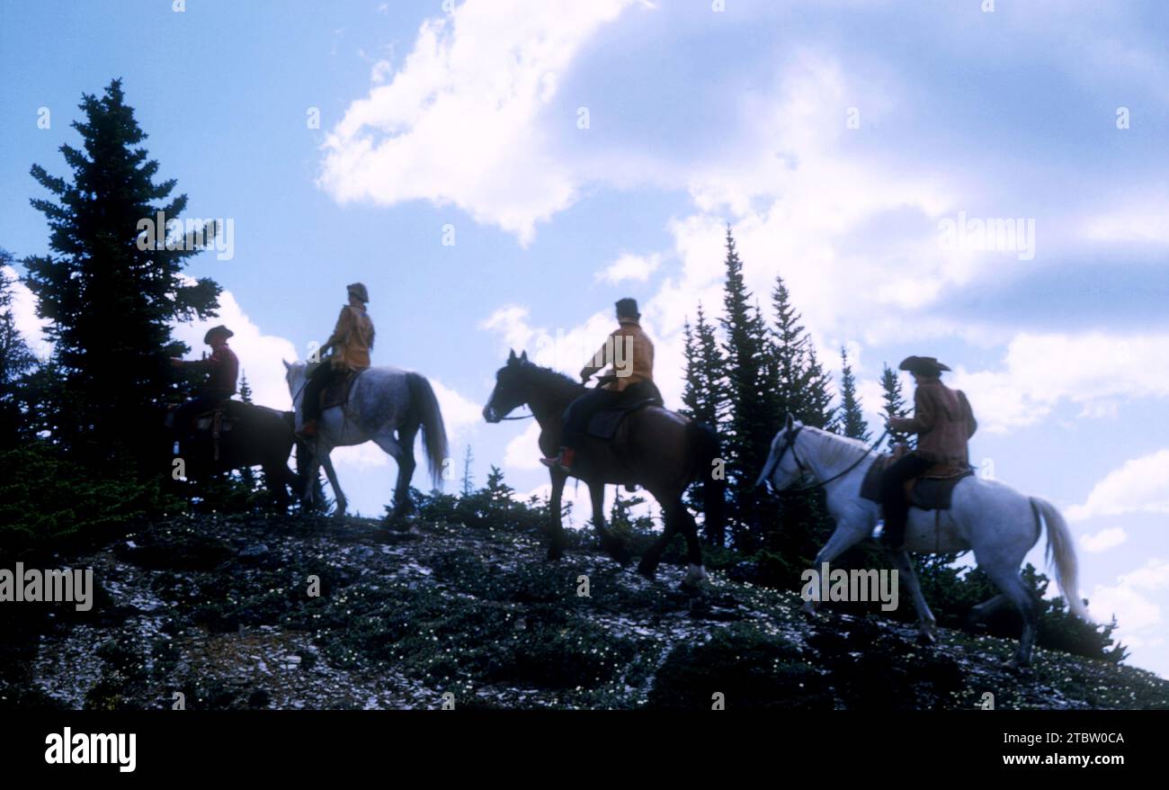 JASPER, AB JULY, 1954 General view as a group of women riders