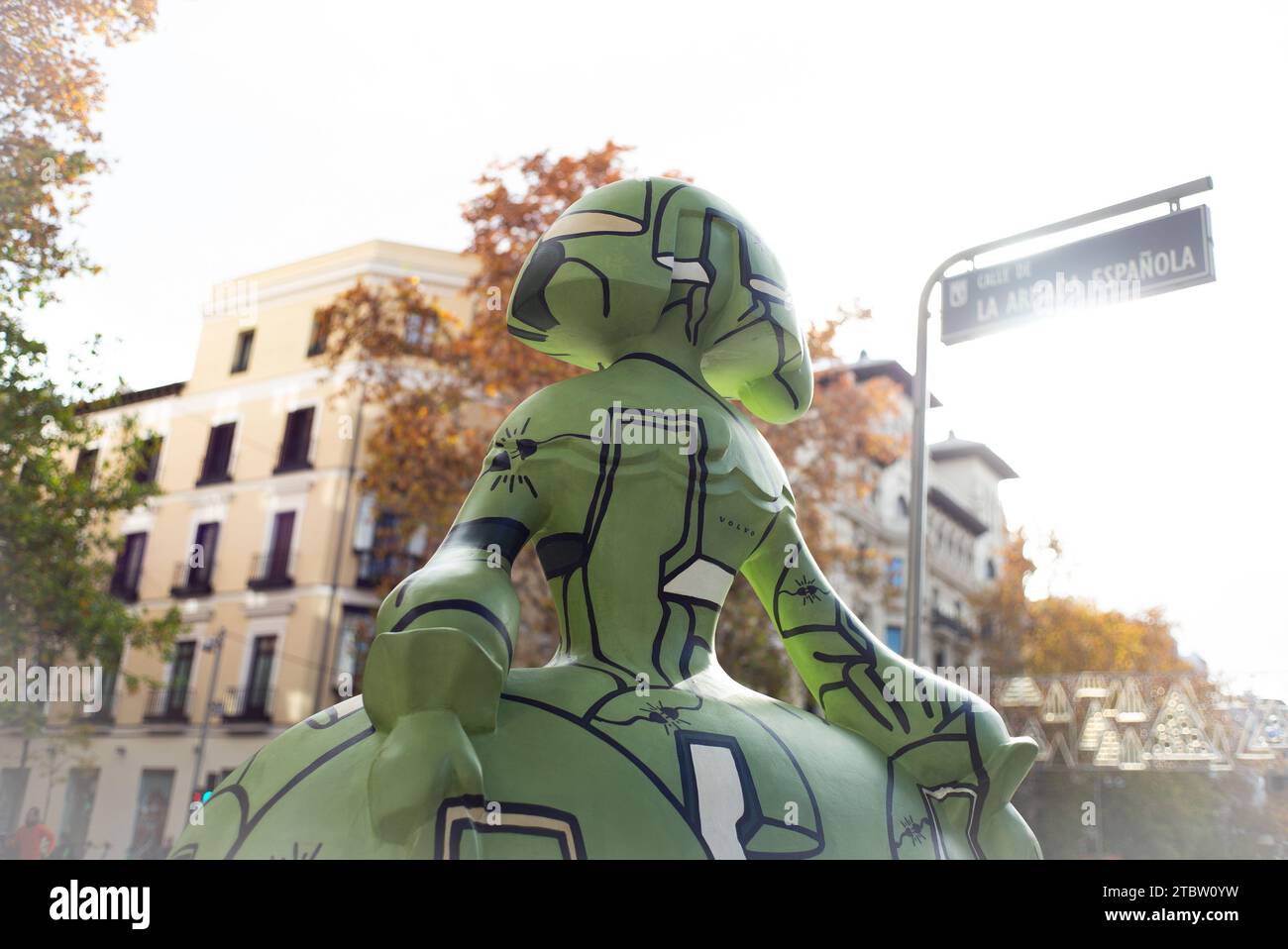 Madrid, Spain. 08th Dec, 2023. View of a sculpture in the shape of the