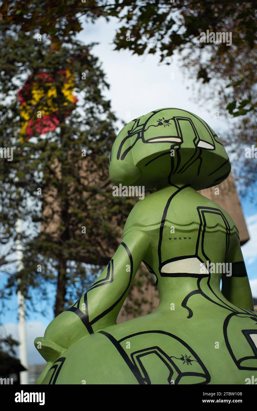 Madrid, Spain. 08th Dec, 2023. View of a sculpture in the shape of the