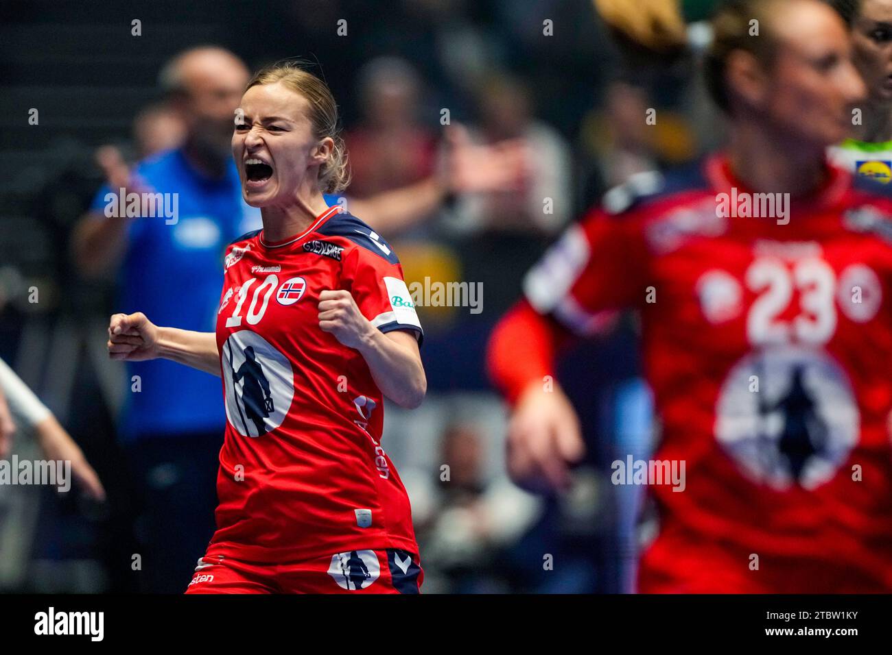 Trondheim 20231208.Stine Bredal Oftedal during the World Championship match in the main round between Slovenia and Norway in Trondheim Spektrum. Photo: Beate Oma Dahle / NTB Stock Photo
