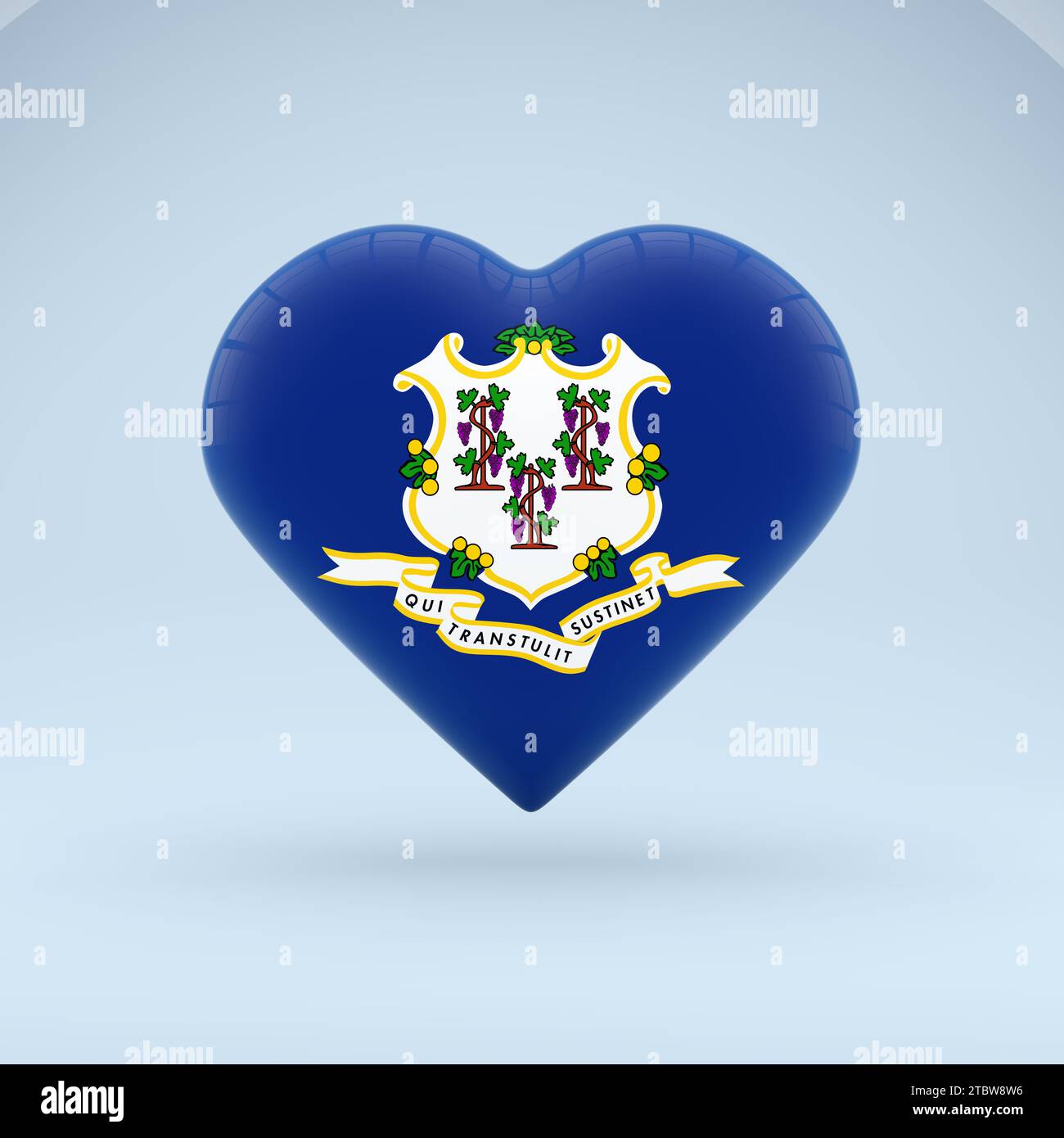 Love Connecticut state symbol. Heart flag icon. Stock Photo
