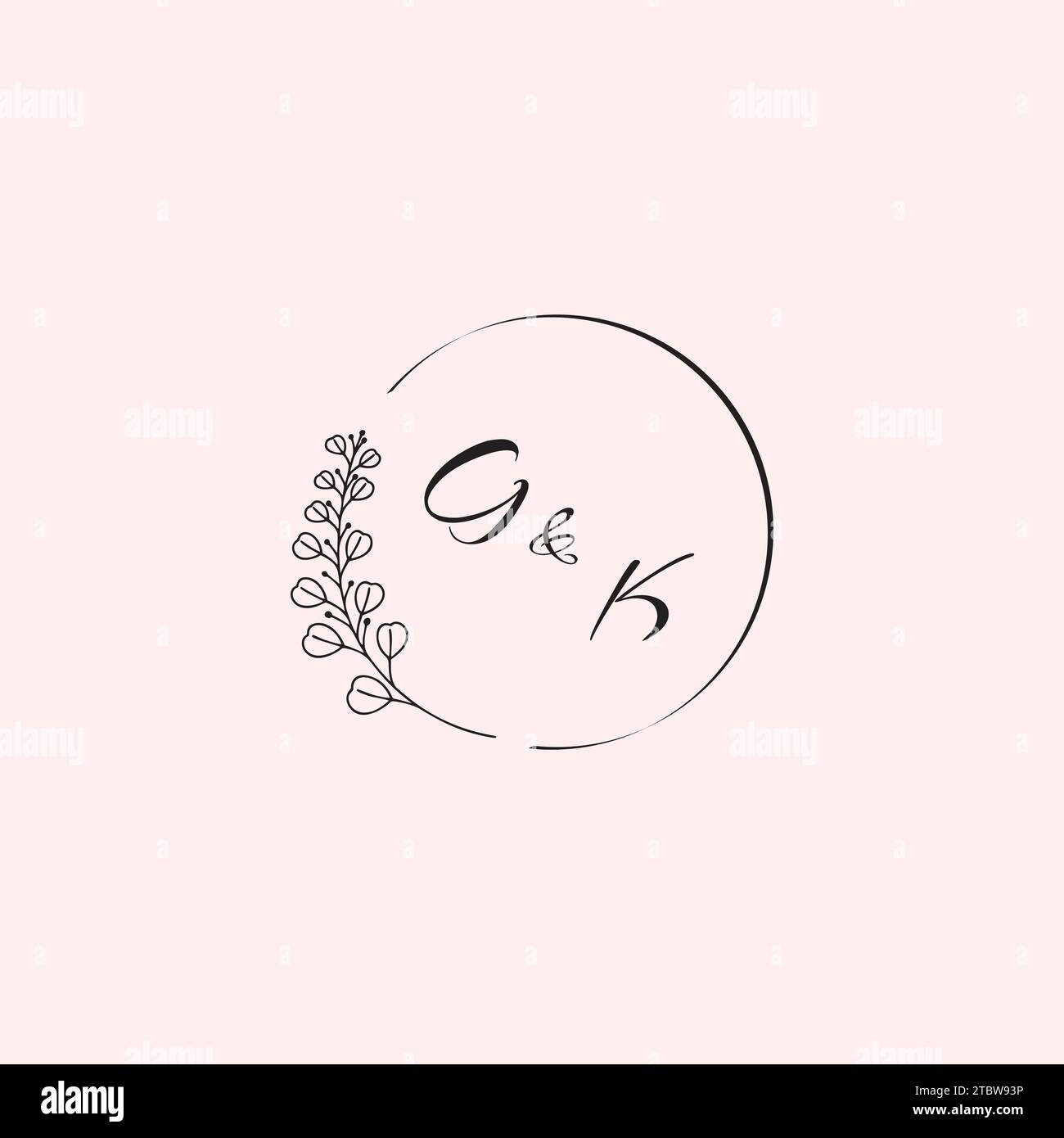 KG wedding logo letters in high quality professional design that will print well across any print media Stock Vector