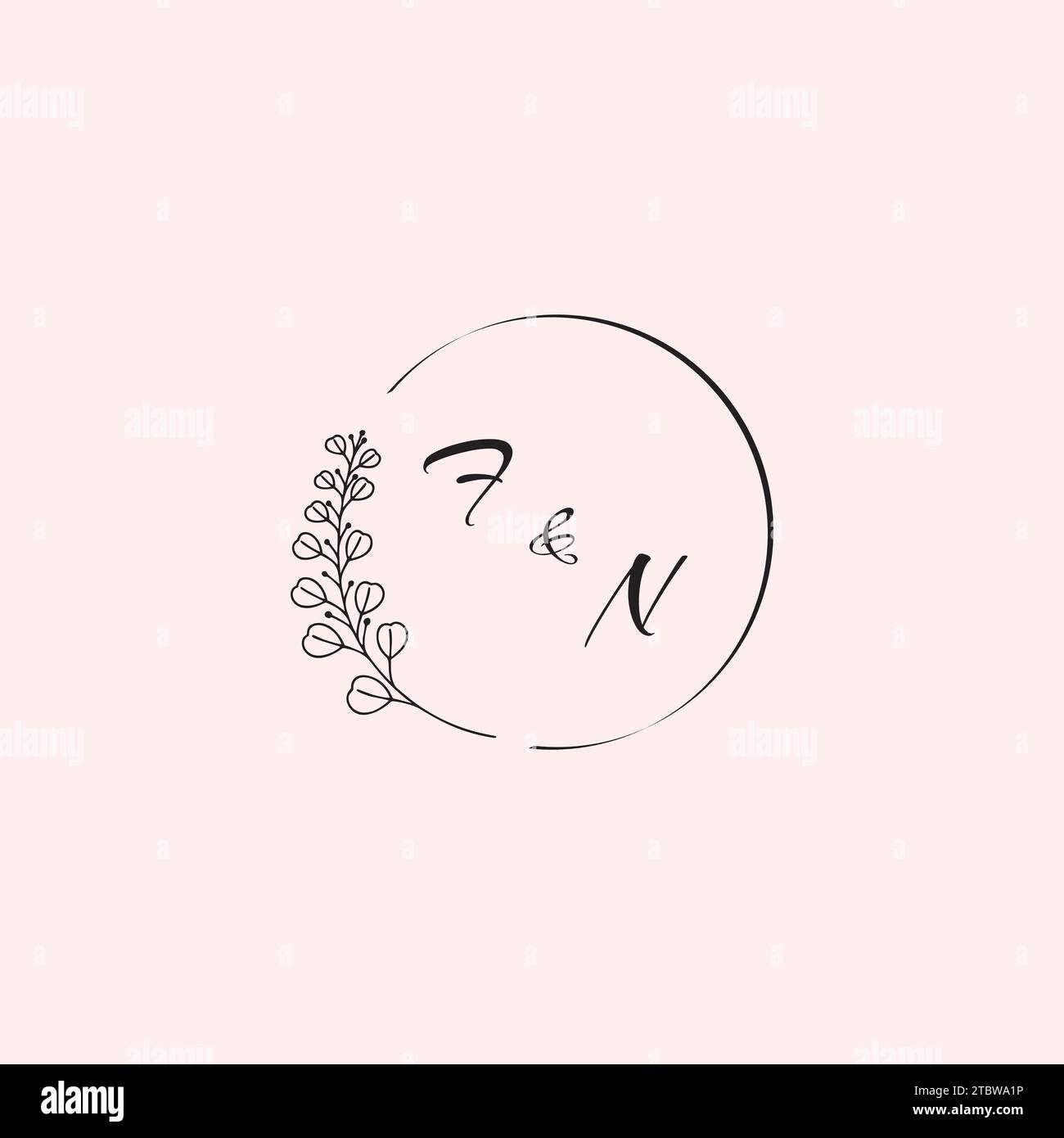 NF wedding logo letters in high quality professional design that will print well across any print media Stock Vector