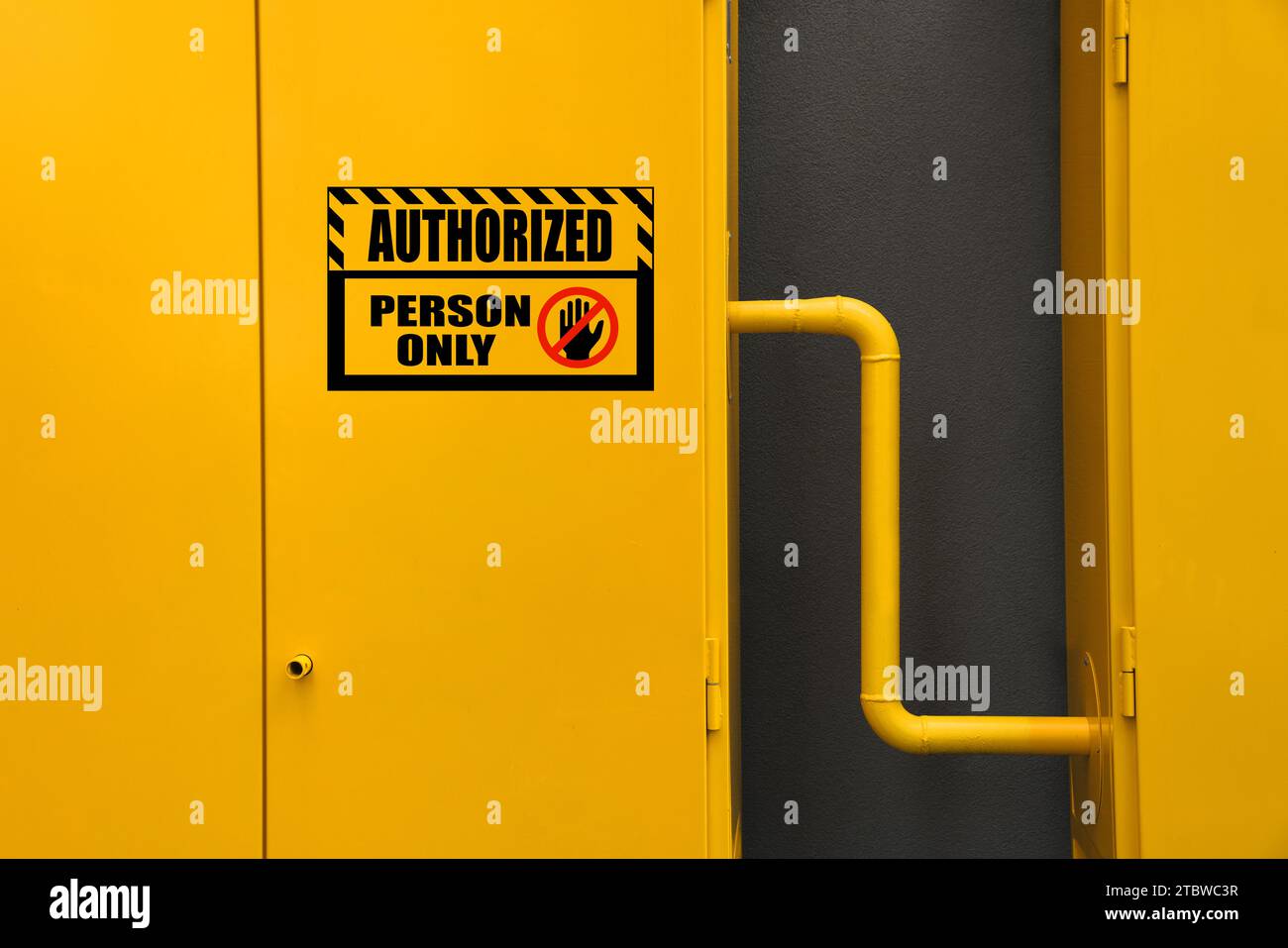 Sign with text Authorized Person Only on gas distribution cabinet Stock ...