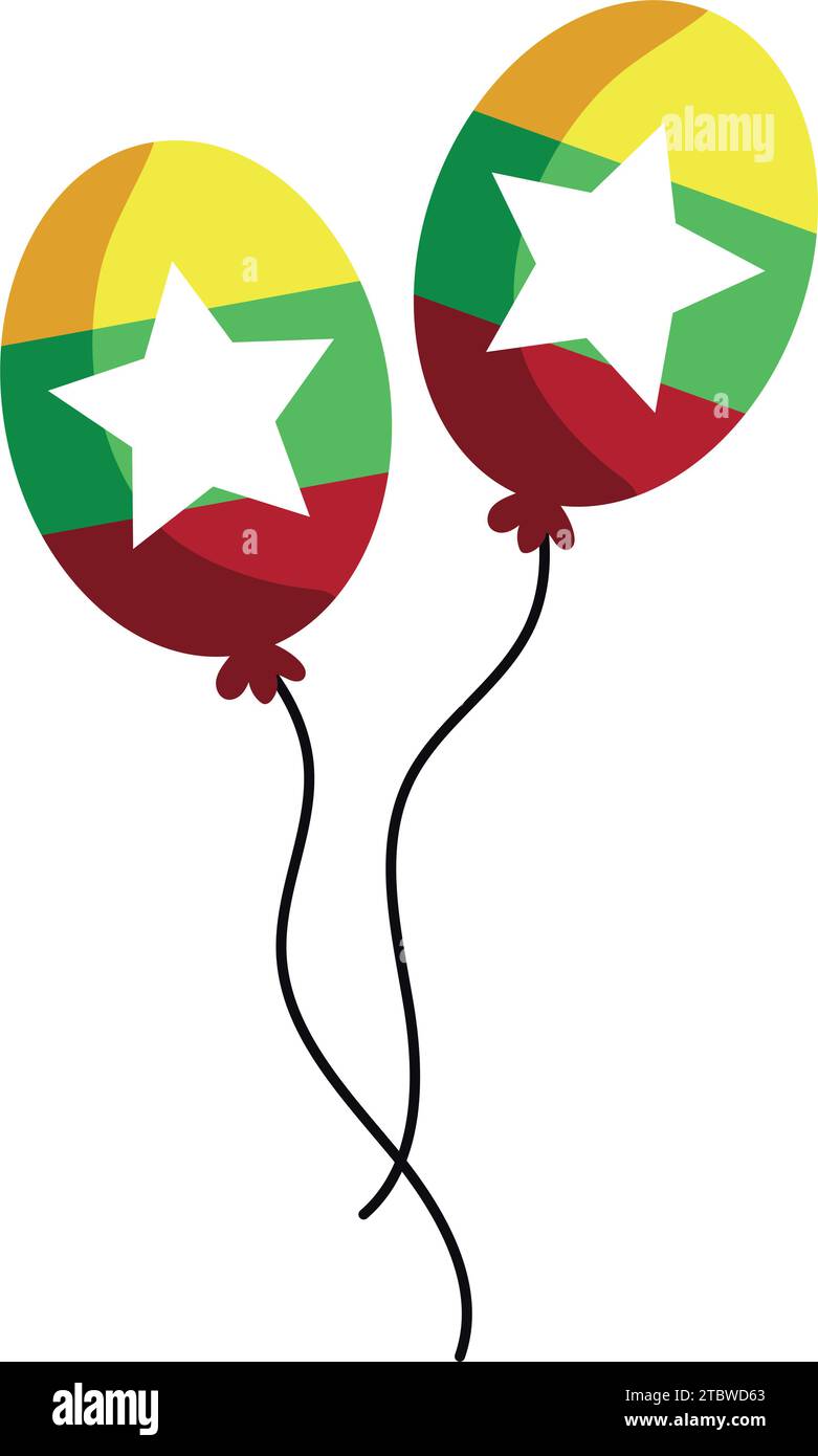 myanmar flag balloons vector isolated Stock Vector