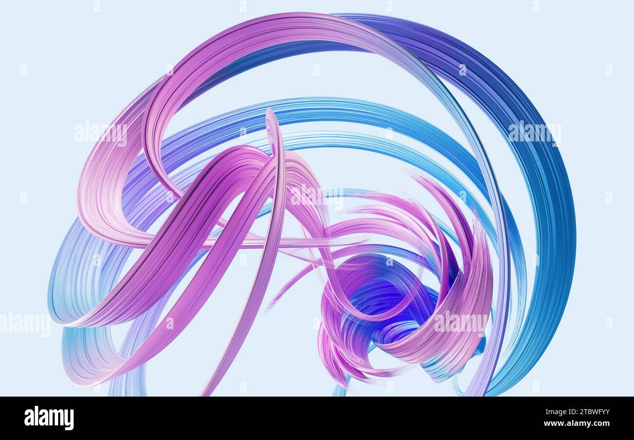 Flowing curve lines background, 3d rendering. 3D illustration Stock ...