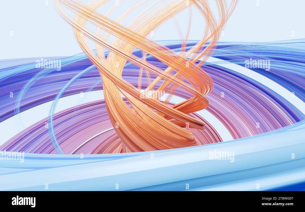 Flowing curve lines background, 3d rendering. 3D illustration Stock ...
