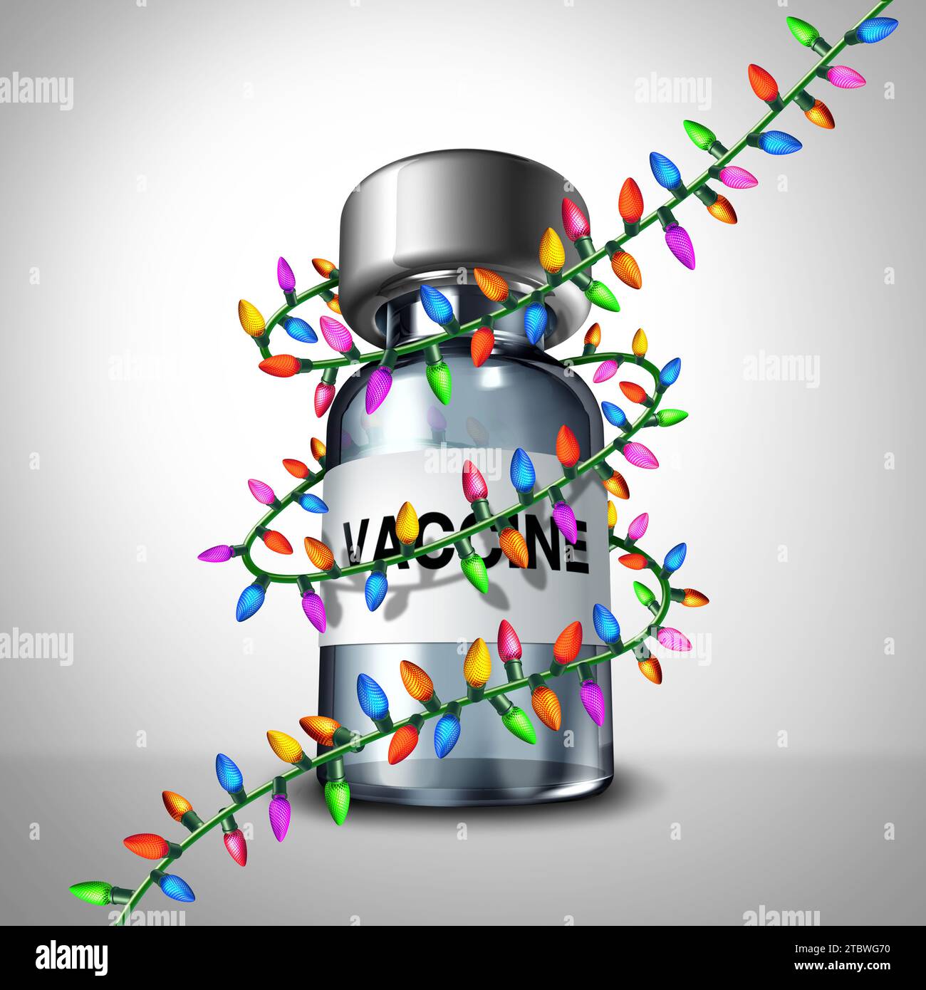Winter Vaccine Concept and seasonal influenza and Holiday season flu vaccination as a booster shot of medicine to prevent covid or bronchitis. Stock Photo