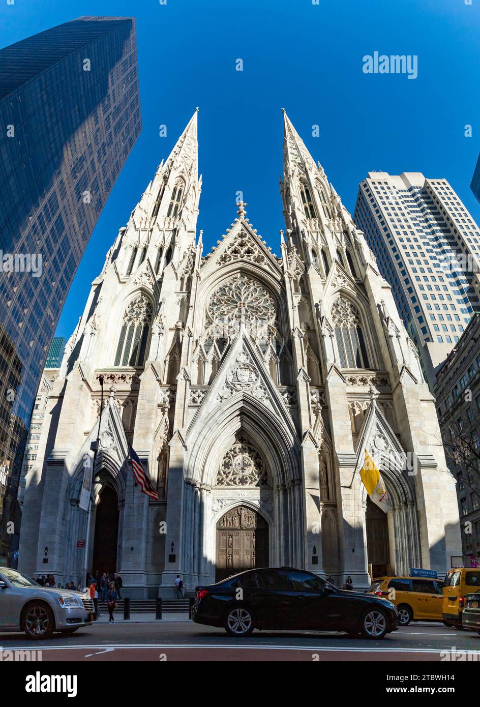 A panorama picture of St. Patrick's Cathedral Stock Photo