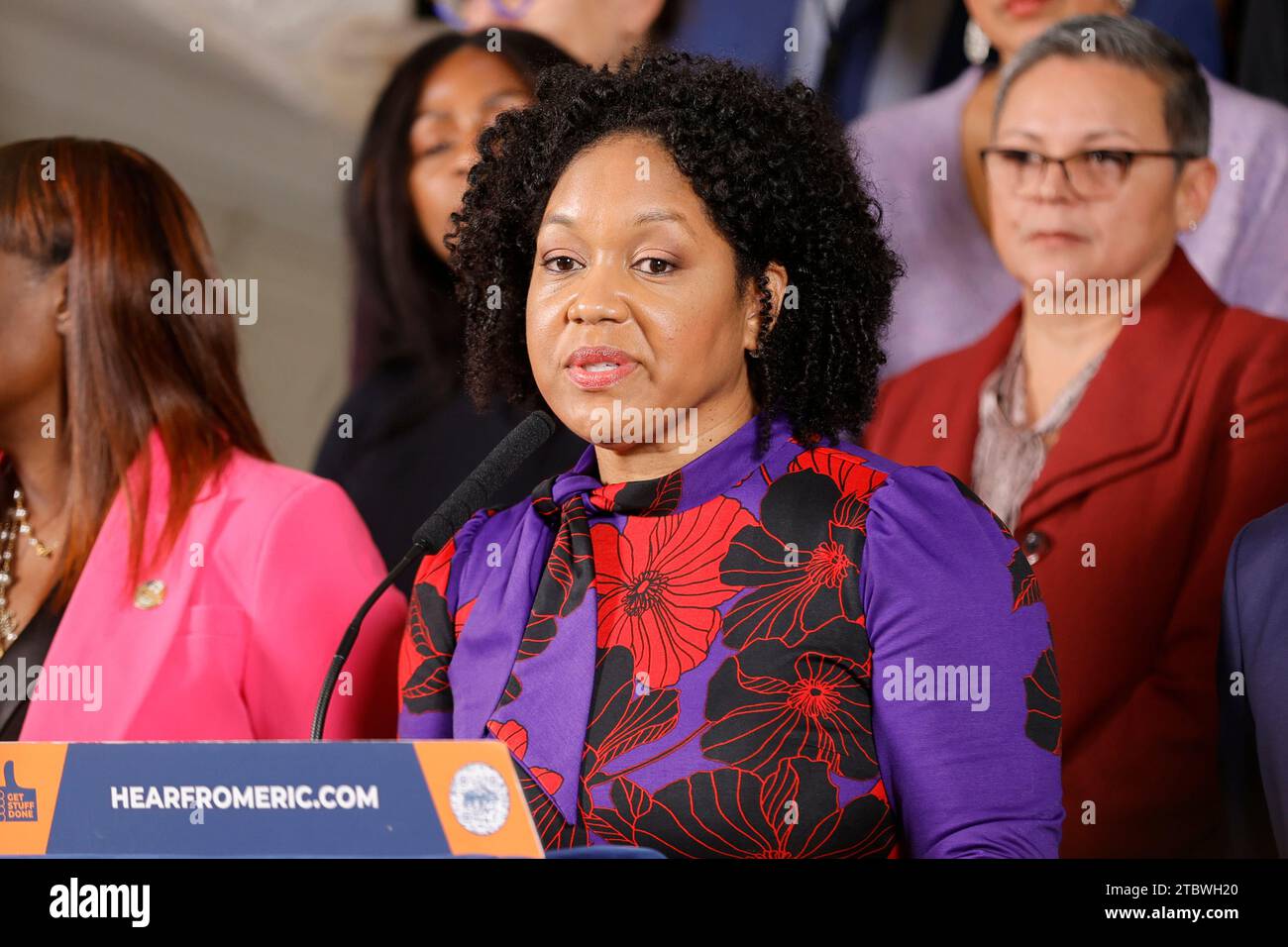 Ny, USA. 8th Dec, 2023. City Hall, New York, USA, December 08, 2023 - Mayor Eric Adams announces the appointment of Lynelle Maginley-Liddie as the 38th commissioner of the New York City Department of Correction (DOC). Photo: Luiz Rampelotto/EuropaNewswire.Editorial Use Only (Credit Image: © Luiz Rampelotto/ZUMA Press Wire) EDITORIAL USAGE ONLY! Not for Commercial USAGE! Credit: ZUMA Press, Inc./Alamy Live News Stock Photo