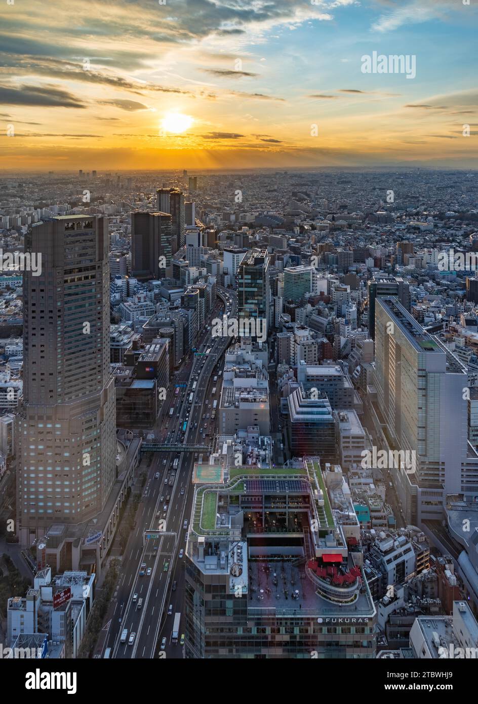 A picture of the Tokyo cityscape at sunset Stock Photo