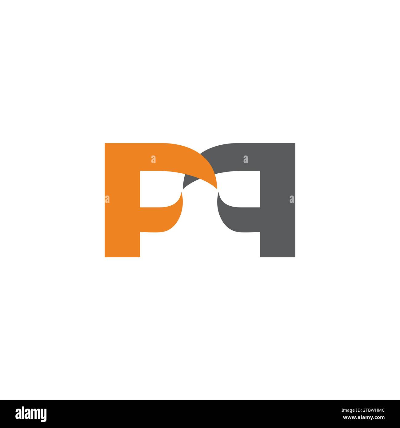 letter fm linked colorful simple logo vector Stock Vector