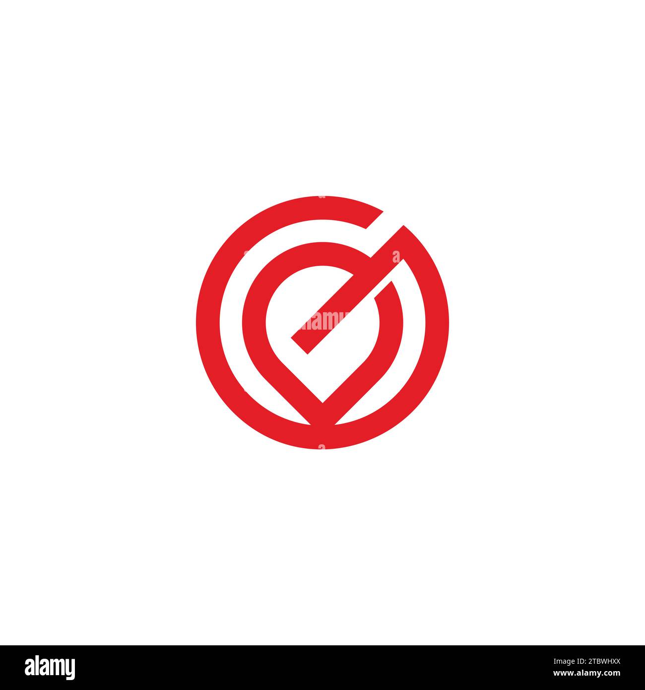 letter g pin location simple geometric logo vector Stock Vector
