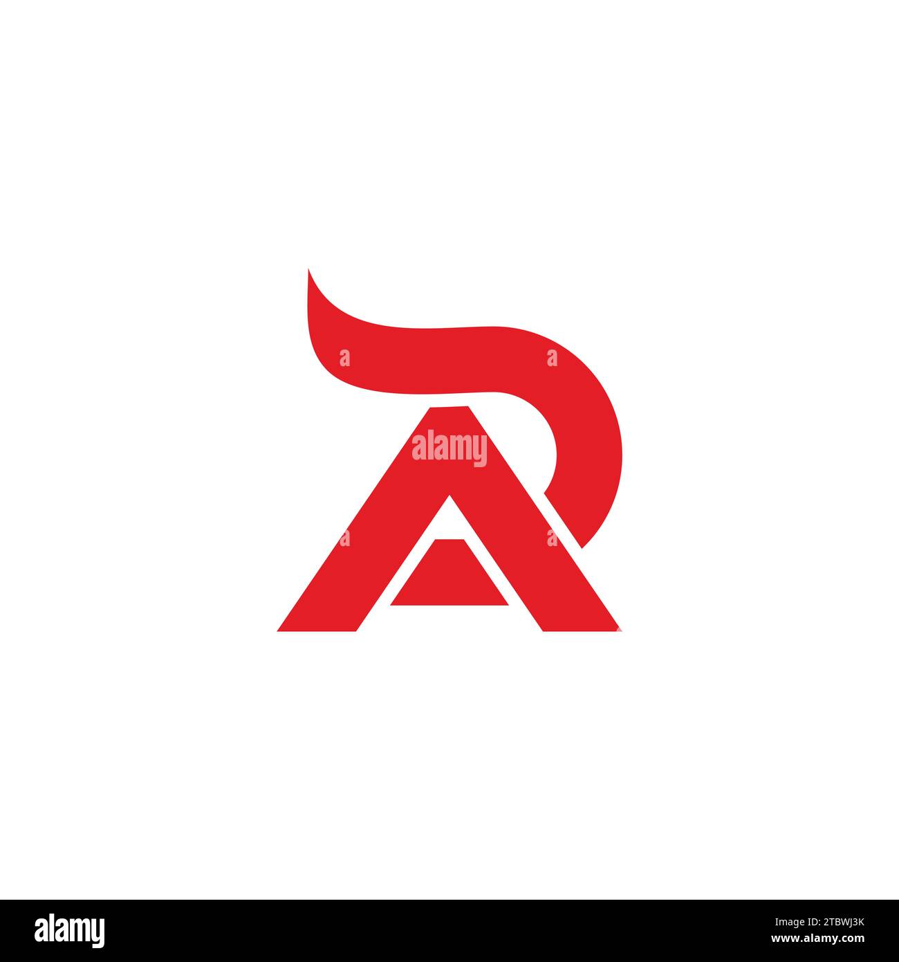letter ar simple geometric curve logo vector Stock Vector