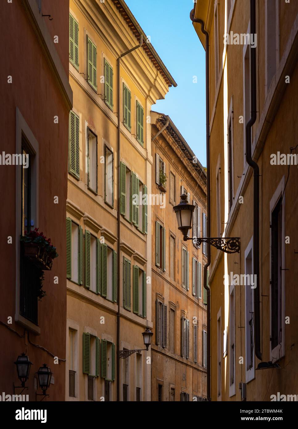 A picture of apartment buildings in Rome facing each other Stock Photo