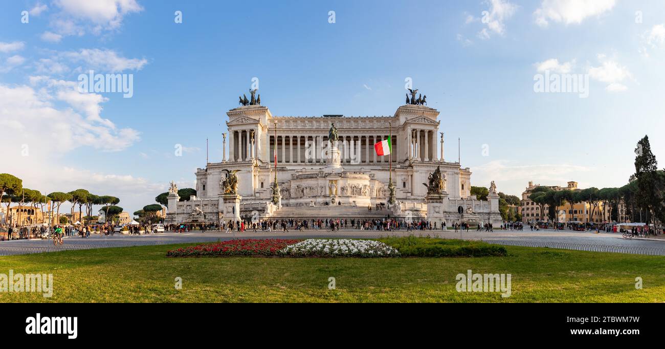 A picture of the Altar of the Fatherland as seen from the Piazza Venezia Stock Photo