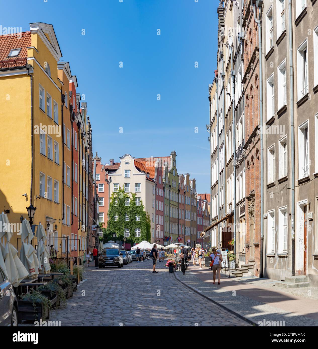 A picture of a colorful street in Gdansk Stock Photo