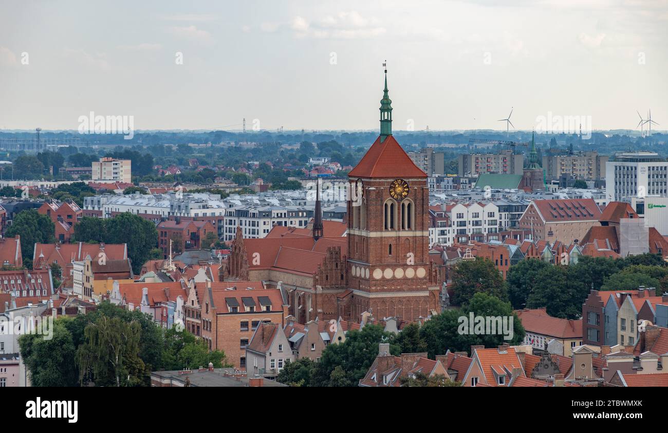 A picture of the St. John's Church in Gdansk as seen from above Stock Photo