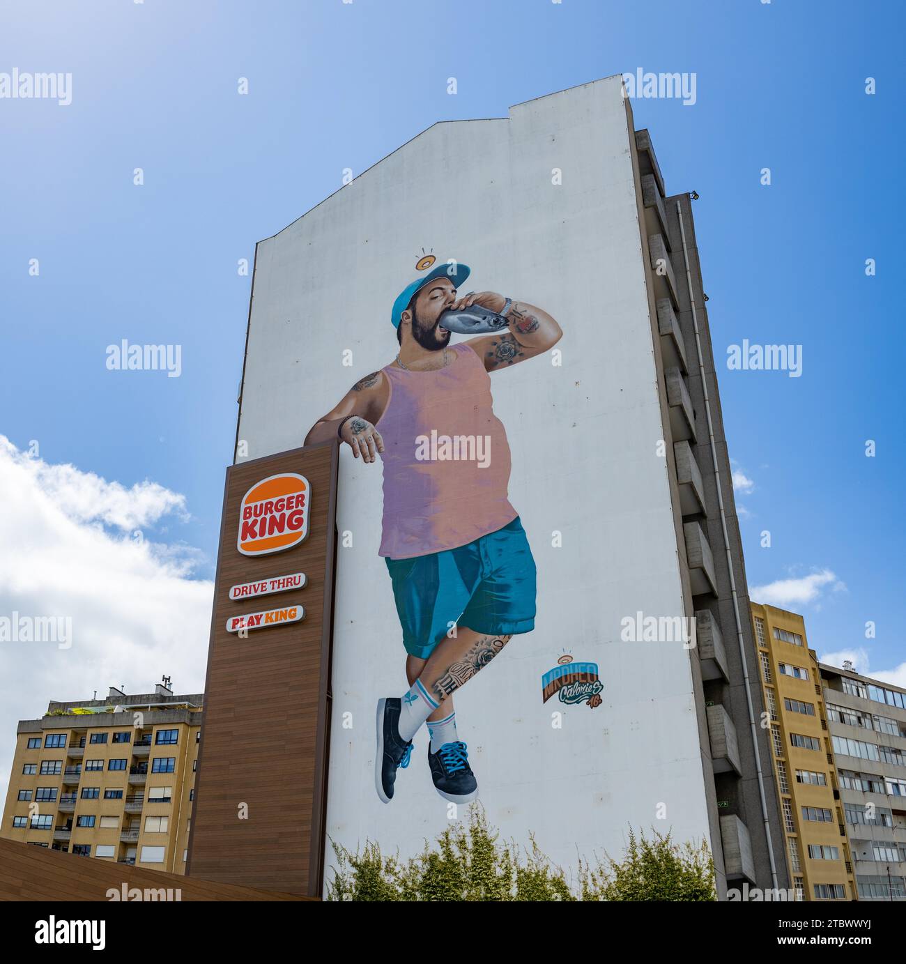 A picture of the mural called Calories, designed by Mr. Dheo in 2016 Stock Photo