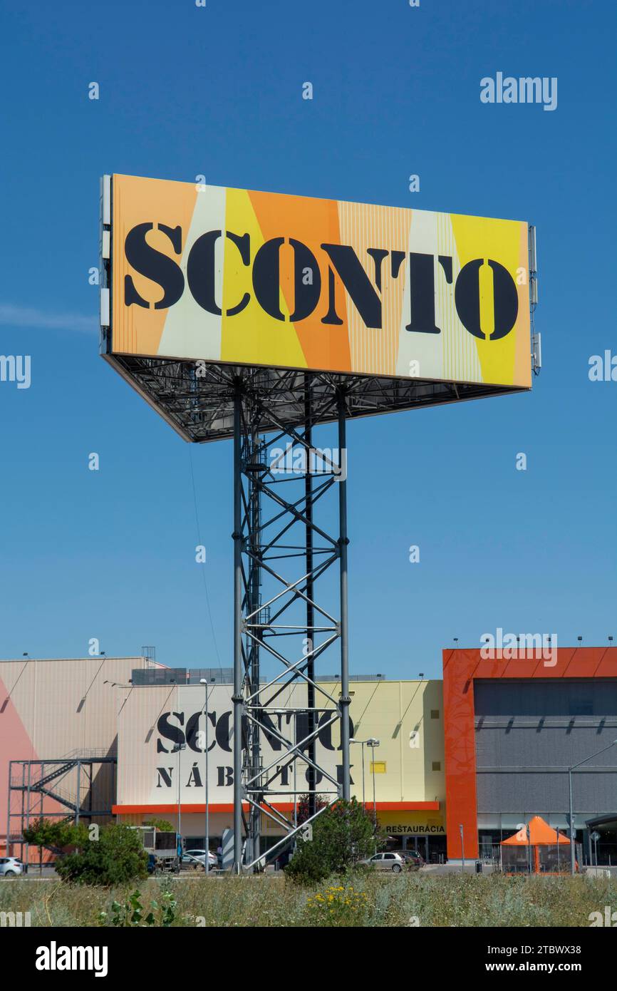 Bratislava, Slovakia, August, 4, 2022 Sconto furniture store. Sconto is a German retail