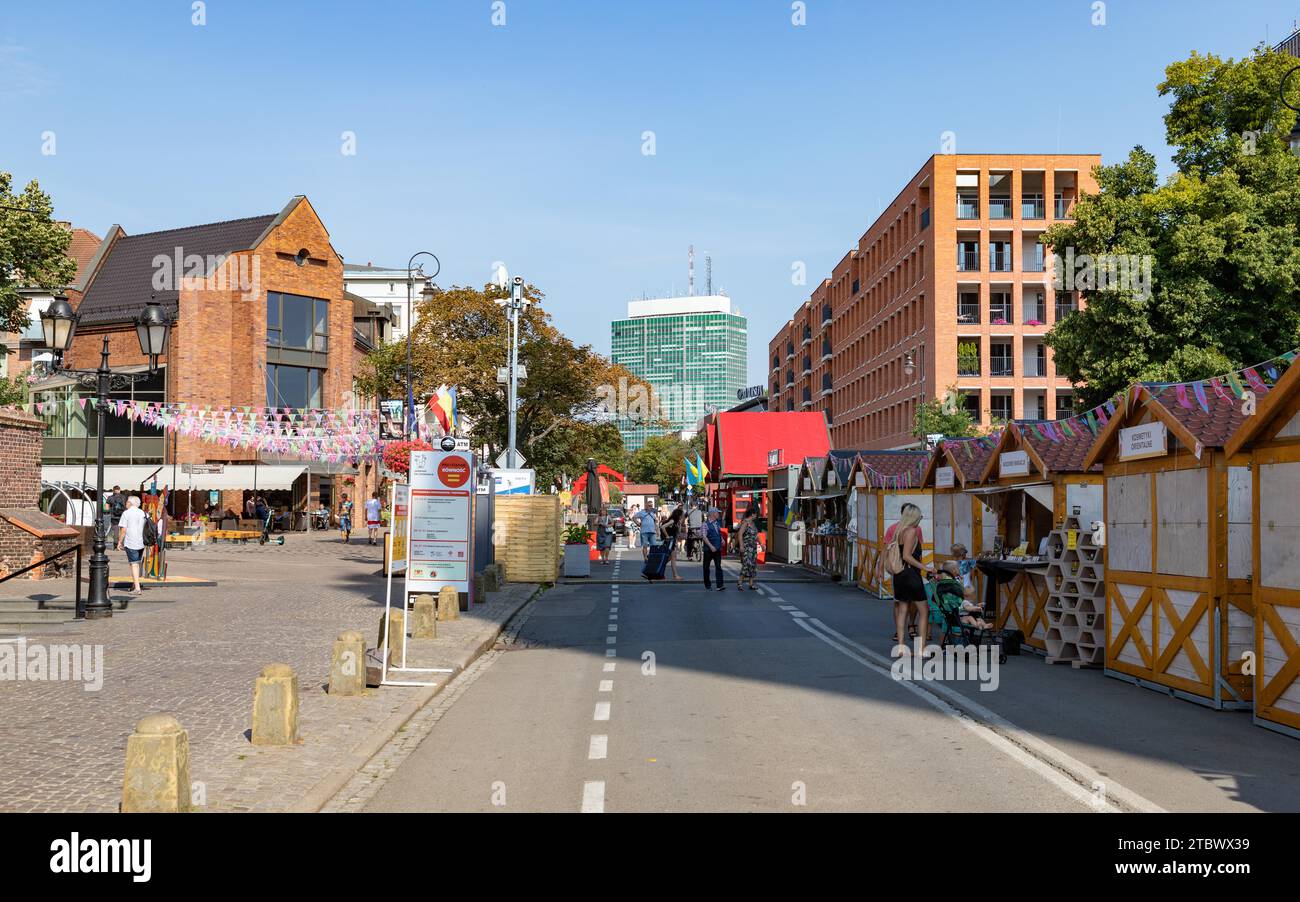 A picture of the Raiska Street during the St. Dominic's Fair, in Gdansk Stock Photo