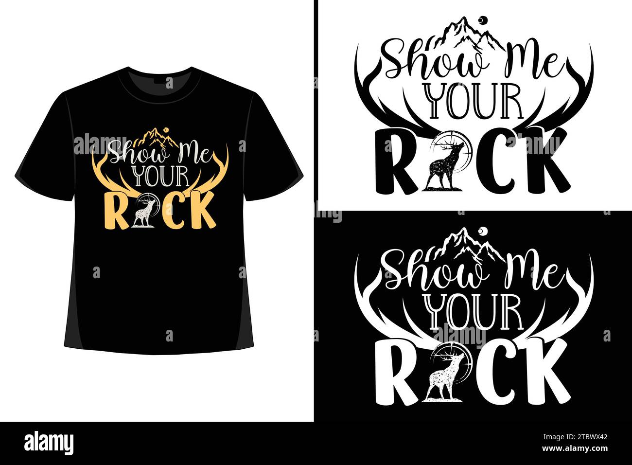 Hunting t shirt design vector, Hunt t shirt design, hunting t shirt ,deer hunting vector, outdoor hunting tshirt design, Graphic prints set with Deer Stock Vector