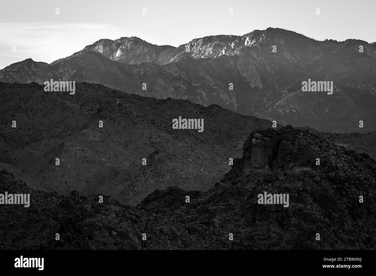 Sunset in Coachella valley at Coachella Valley Vista Point Stock Photo