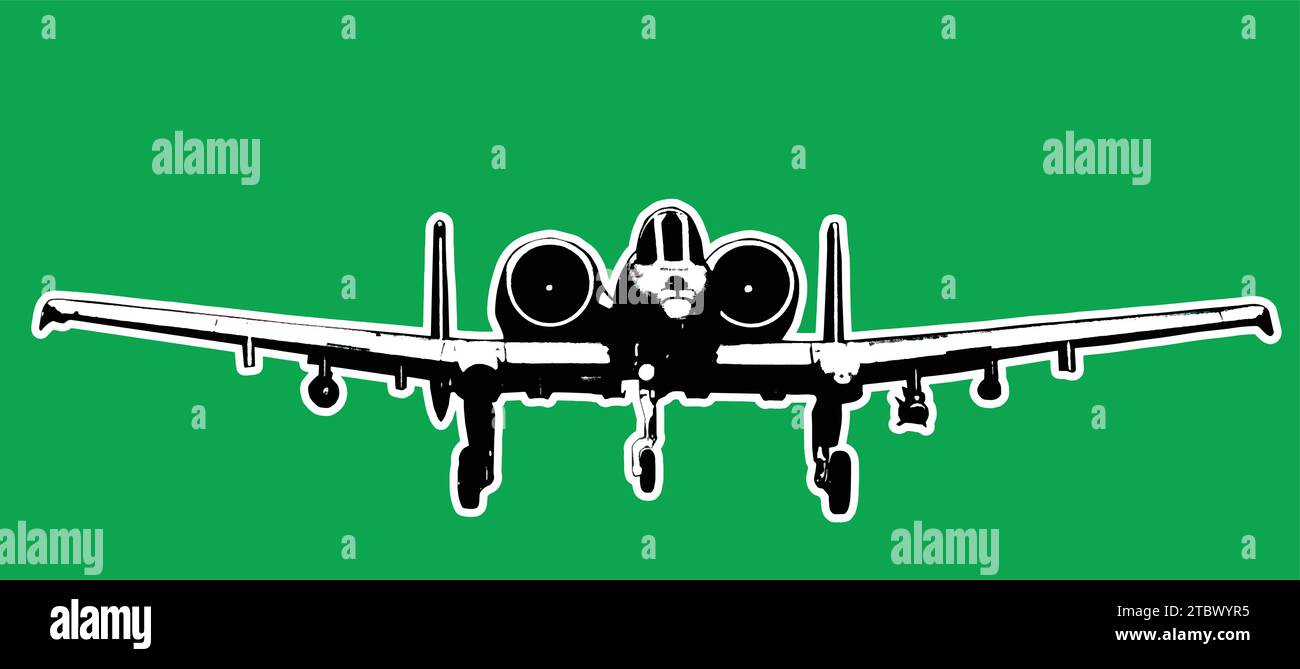 A-10 Warthog Attack Jet Stock Vector
