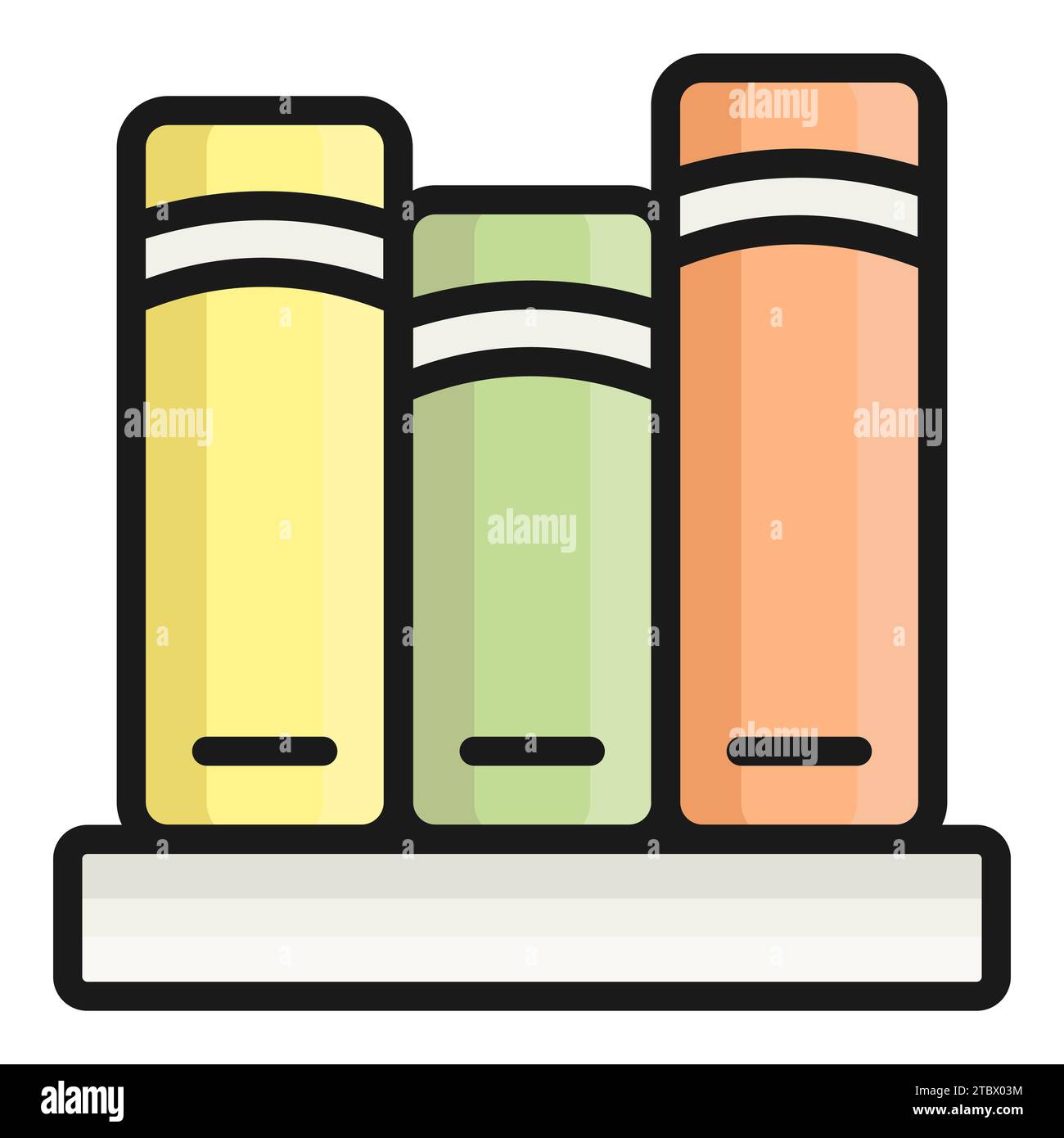 bookshelf vector flat icon, school and education icon Stock Vector