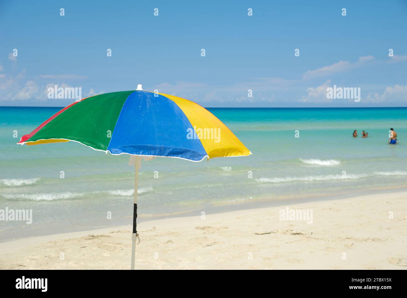 Parasol on exotic beach varadero cuba Stock Photo - Alamy