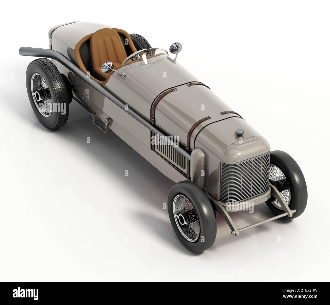 Retro Racing Retro race car isolated on white background. 3D illustration Stock ...
