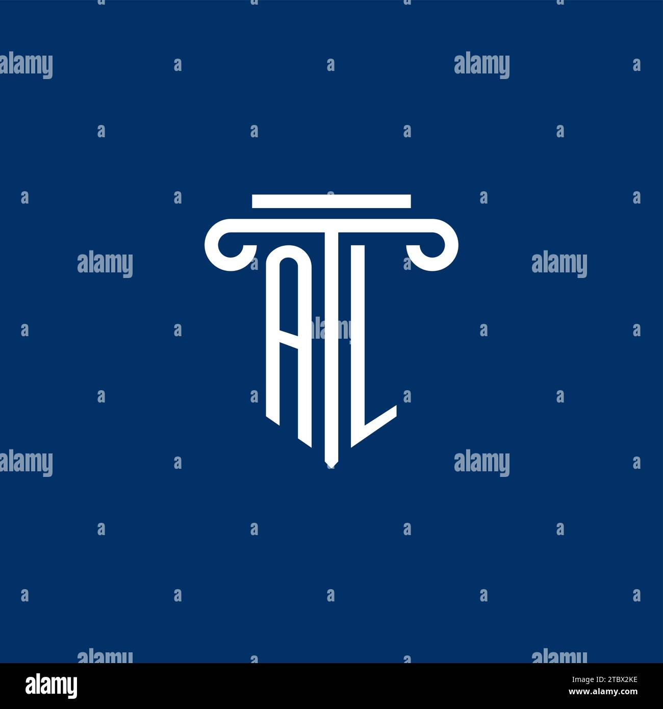 AL initial logo monogram with simple pillar icon design Stock Vector ...