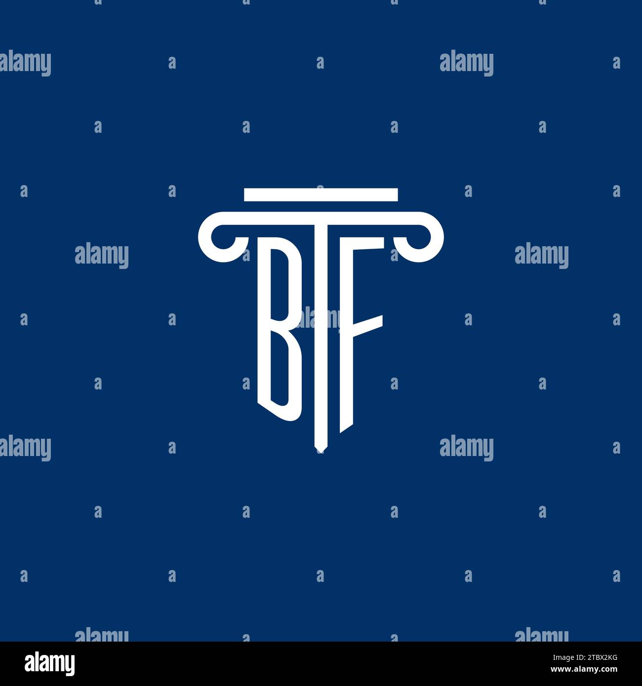 BF initial logo monogram with simple pillar icon design Stock Vector