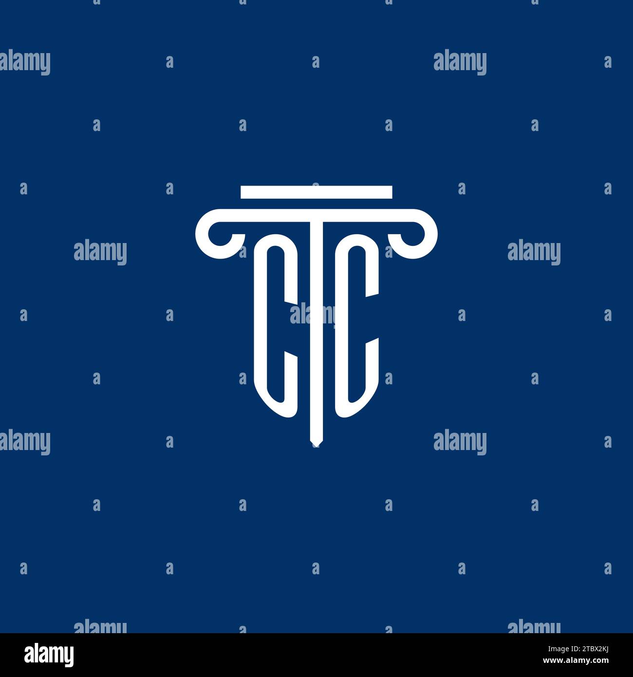 CC initial logo monogram with simple pillar icon design Stock Vector