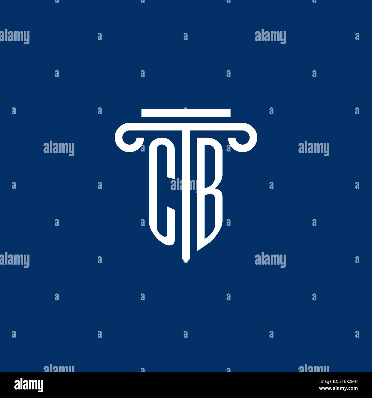 CB initial logo monogram with simple pillar icon design Stock Vector