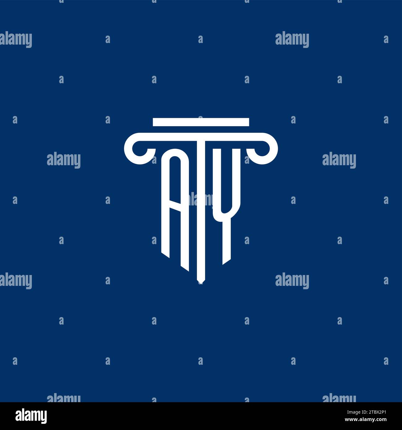 AY initial logo monogram with simple pillar icon design Stock Vector ...