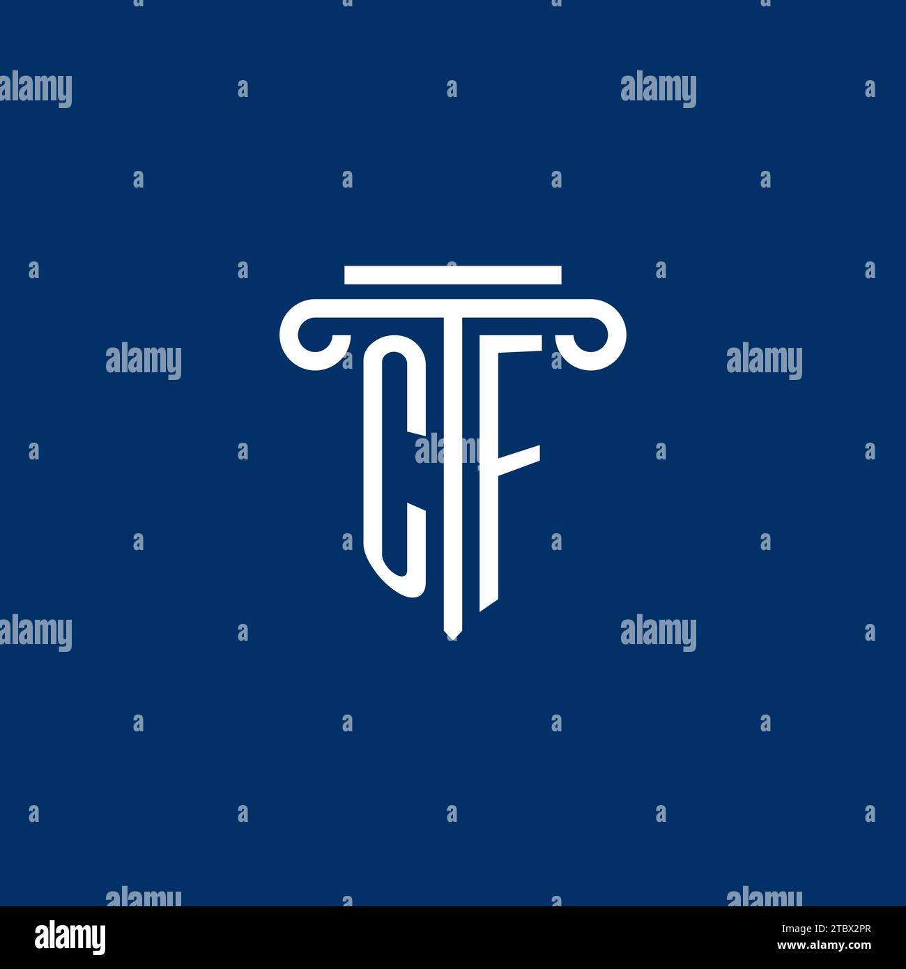 CF initial logo monogram with simple pillar icon design Stock Vector
