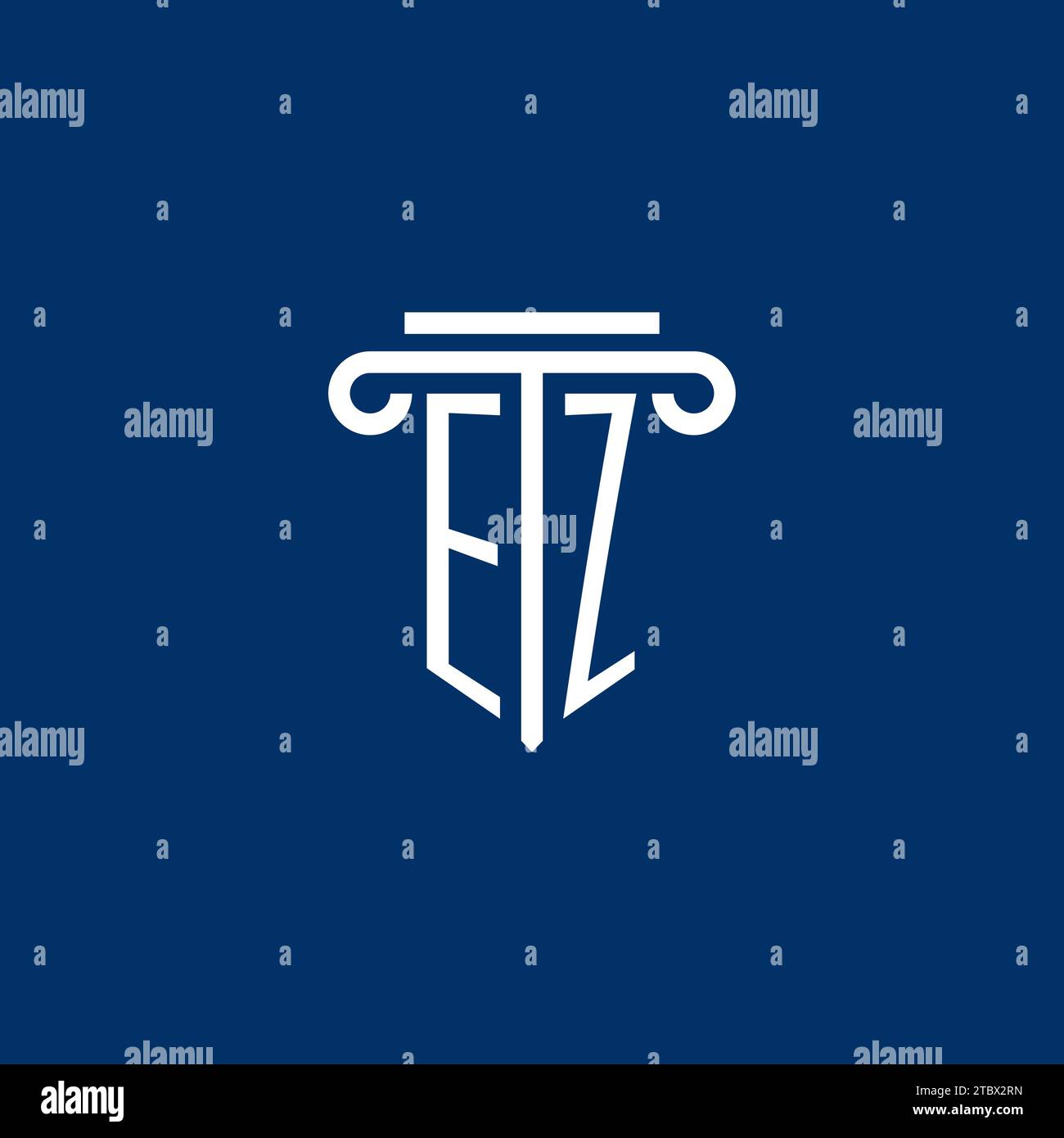EZ initial logo monogram with simple pillar icon design Stock Vector