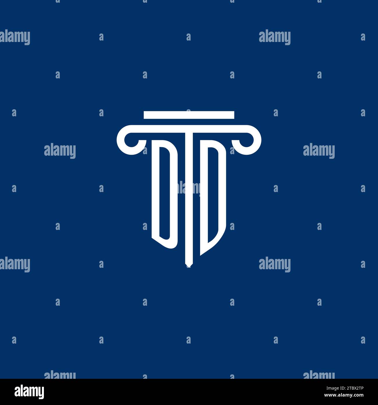 DD initial logo monogram with simple pillar icon design Stock Vector